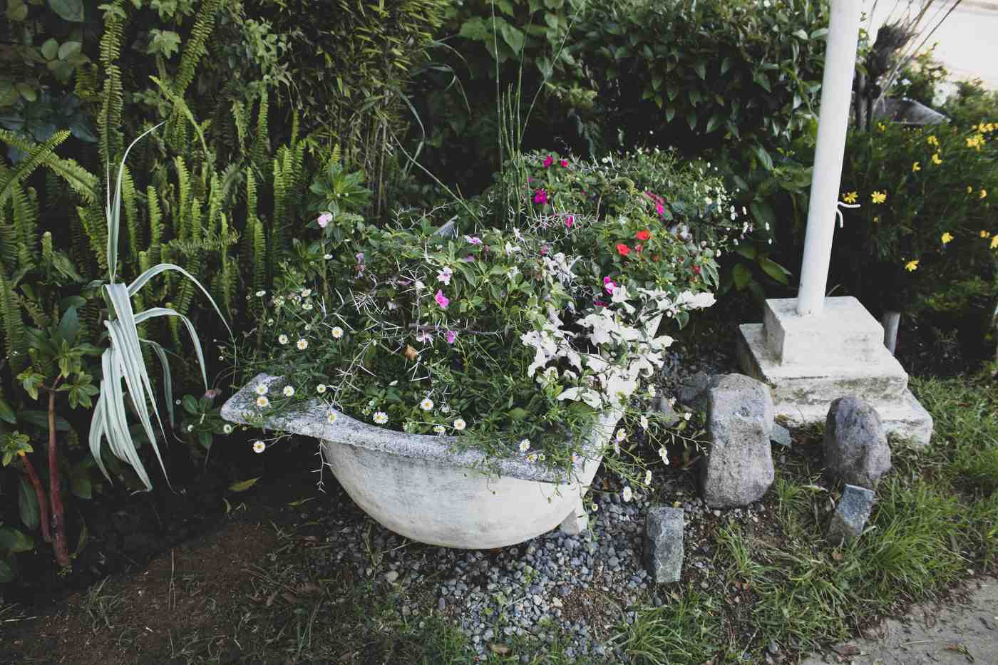 bathtub planter - upcycled furniture ideas